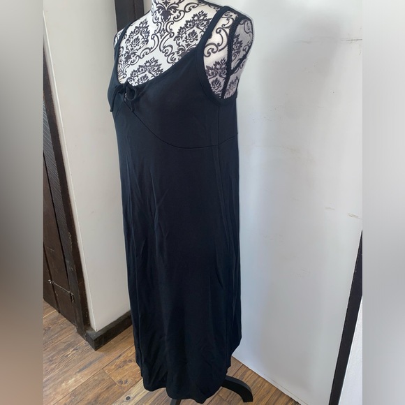 Gap Size XS Black Drawstring Scoop Neck Cami Mid-Length Dress with Empire Waist - Picture 6 of 12